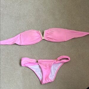Victoria Secret Pink Bikini Set with Gold Accents